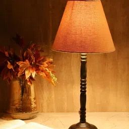 BTR CRAFTS Beige Frustum Table Lamp With Adjustable Cord image 5