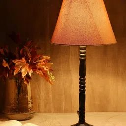 BTR CRAFTS Khaki & Black Frustum Shaped Metal with Adjustable Cord Table Lamp image 4