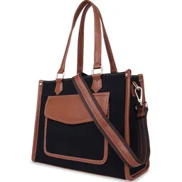 Womanix Colourblocked Oversized Swagger Handheld Bag with Fringed image 2