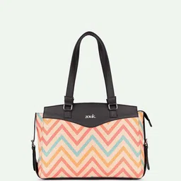 ZOUK WavBeach Printed Structured Jute Handheld Bag Up to 14 inch image 2