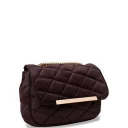 MARKQUES Geometric Textured Suede Structured Sling Bag with Quilted image 2