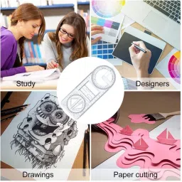 xeamusy Geometric Ruler Multifunctional Student Math Ruler Ruler image 5