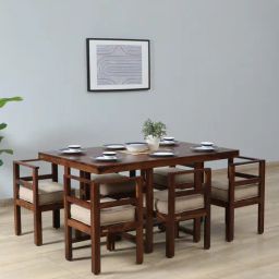 woodsworth from pepperfry Innsbruck Sheesham Wood 6 Seater Dining Set In Provincial Teak Finish-picture-11
