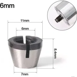 svh 4 Pcs Trimmer Collet & Nut Set (1/4" 6.35mm 8mm & 6mm) 3 Collets and One Trimmer Nut. Rotary Bit Set image 3