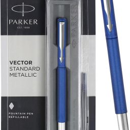 Parker Vector Standard Chrome Trim| Metallic Blue| Fountain Pen-6