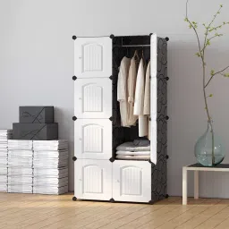8-Door 8-Shelf Plastic kids Collapsible Cupboard PC Collapsible Wardrobe-image-97