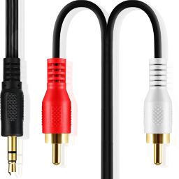 darkingwings 3.5mm Jack Stereo Audio Male to 2 RCA Male Cable AV Audio Video Cable TRS Male Combo Set-28
