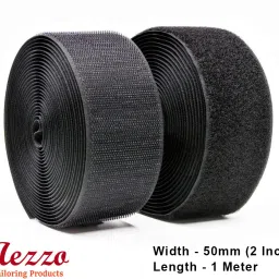 Black Velcro Hook + Loop Sew-on Fastener tape roll strips 1 Meter Length 2 Inch (50mm) Width. Use in Sofas Backs, Footwear, Pillow Covers, Bags, Purses, Curtains etc. (1Meter Black) Sew-on Velcro-15