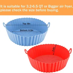 Air Fryer Liners I Round Silicone Basket Baking Tray I Pot with Ear Handles Airfryer Tray-picture-22