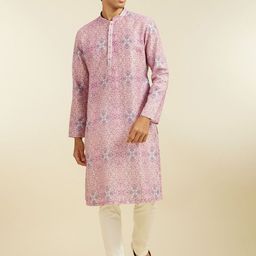 Diwas by Manyavar Floral Printed Mandarin Collar Straight Kurta-picture-52