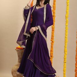 KALINI Sequinned Kurta with Trouser & Dupatta image 4