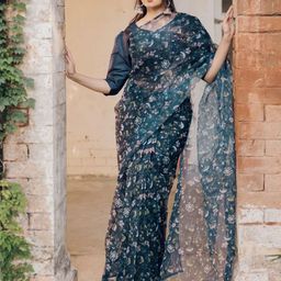 BAESD Floral Organza Saree-image-80