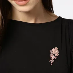 DressBerry Women Peach-toned & White Crystal Floral Brooch-14