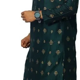 House of Aqss Men Printed Regular Kurta with Dhoti Pants image 3