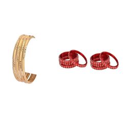 1ST TIME Set Of 12 Gold-Toned Alloy Artificial Stones & Beads Antique Bangles-picture-29
