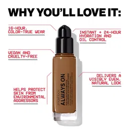 Smashbox Always On Skin-Balancing Foundation with Hyaluronic Acid 30 ml - Shade T10W image 5