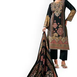 DRAVINAM Trends Embroidered Pure Cotton Unstitched Dress Material-image-71