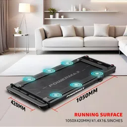 PowerMax Fitness Walkpad 3HP Peak Treadmill With Remote Control & LED Display image 3