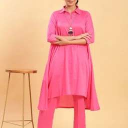 BohoJazz Pure Cotton Co-ord Set with Flared Longline Top-image-46
