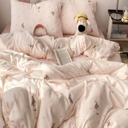 JC HOME Pink Polycotton Double King Regular Bedding Set-55