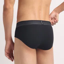 Cresmo Pack Of 3 Men IntelliSoft Antimicrobial Basic Briefs CR-B-STR-P3-WHT-INTBLK-SHARM-S image 3