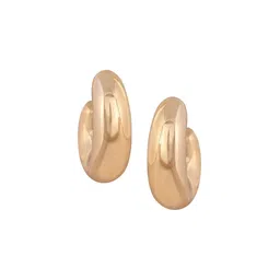 Raf the label Gold Plated Classic Bold Hoop Stud Earrings-8