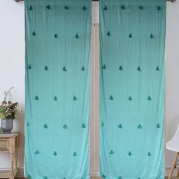Dekor World Multicoloured Set of 2 Embellished Sheer Long Door Curtain-image-69