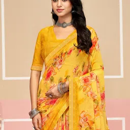 Anouk Rustic Ethnic Motifs Pure Chiffon Designer Dabu Saree-picture-9