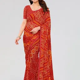 Moda Rapido Bandhani Beads and Stones Poly Georgette Saree-picture-49