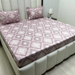 Pure Decor Royal Passion Purple Printed Pure Cotton 400TC Queen Bedsheet Set 2.28m x 2.54m-image-68