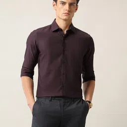 Arrow Men Slim Fit Textured Spread Collar Pure Cotton Formal Shirt-picture-23