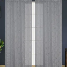 Galaxy Home Decor Grey Set of 2 Sheer Long Door Curtain-picture-24