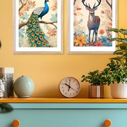 Kotart Brown & Green 2 Pieces Birds And Animals Wooden Wall Arts-picture-11