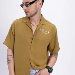 glitchez Cool Quotes Printed Detail Relaxed Fit Shirt-image-58