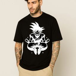 Be Crazy Men Dragon Ball Z Graphic Printed Round Neck Cotton Oversized T-shirt-image-58