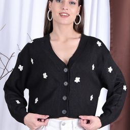 NEUDIS Women Floral Embroidered Crop Cardigan-image-88