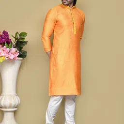 RANAK Men Embroidered Regular Kurta with Pyjamas image 2