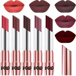 VOLO Set Of 5 Creme Matte Lipstick-Peach 33-Coffee 34-Chocolate 35-Plum 36-Maroon 42-image-52
