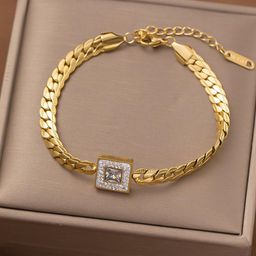 MYKI Women Gold-Plated Charm Bracelet-5