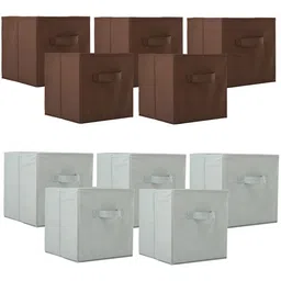 Kuber Industries Brown & Grey 10 Pieces Drawer Organisers-8