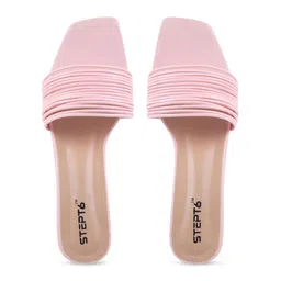 STEPT6 Striped PU Block Heels-42