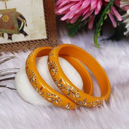 TAJ BRIDAL STORE Set Of 2 Kundan-Studded Bangles-image-86