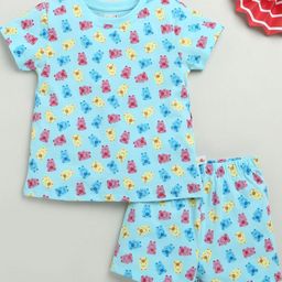 BUMZEE Girls Printed T-shirt with Shorts-28