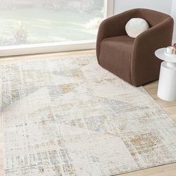 Kaleen India Cream Polyester Abstract Anti-Skid Carpets-image-87