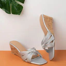 Inc 5 Women Striped Party Wedge Mules-19