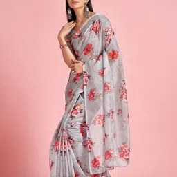Anouk Rustic Floral Organza Saree-image-25