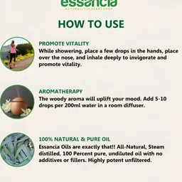 essancia Eucalyptus Essential Oil For Henna Mehandi -15ml image 3