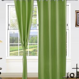 Dekor World Green Set of 2 Door Curtain-33