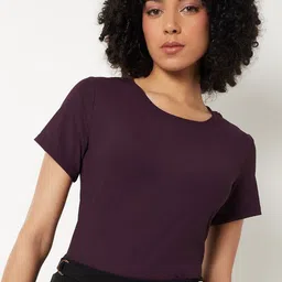 max Women Solid Round Neck T-shirt-picture-16