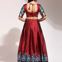 DIVASTRI Semi-Stitched Lehenga & Unstitched Blouse With Dupatta image 5
